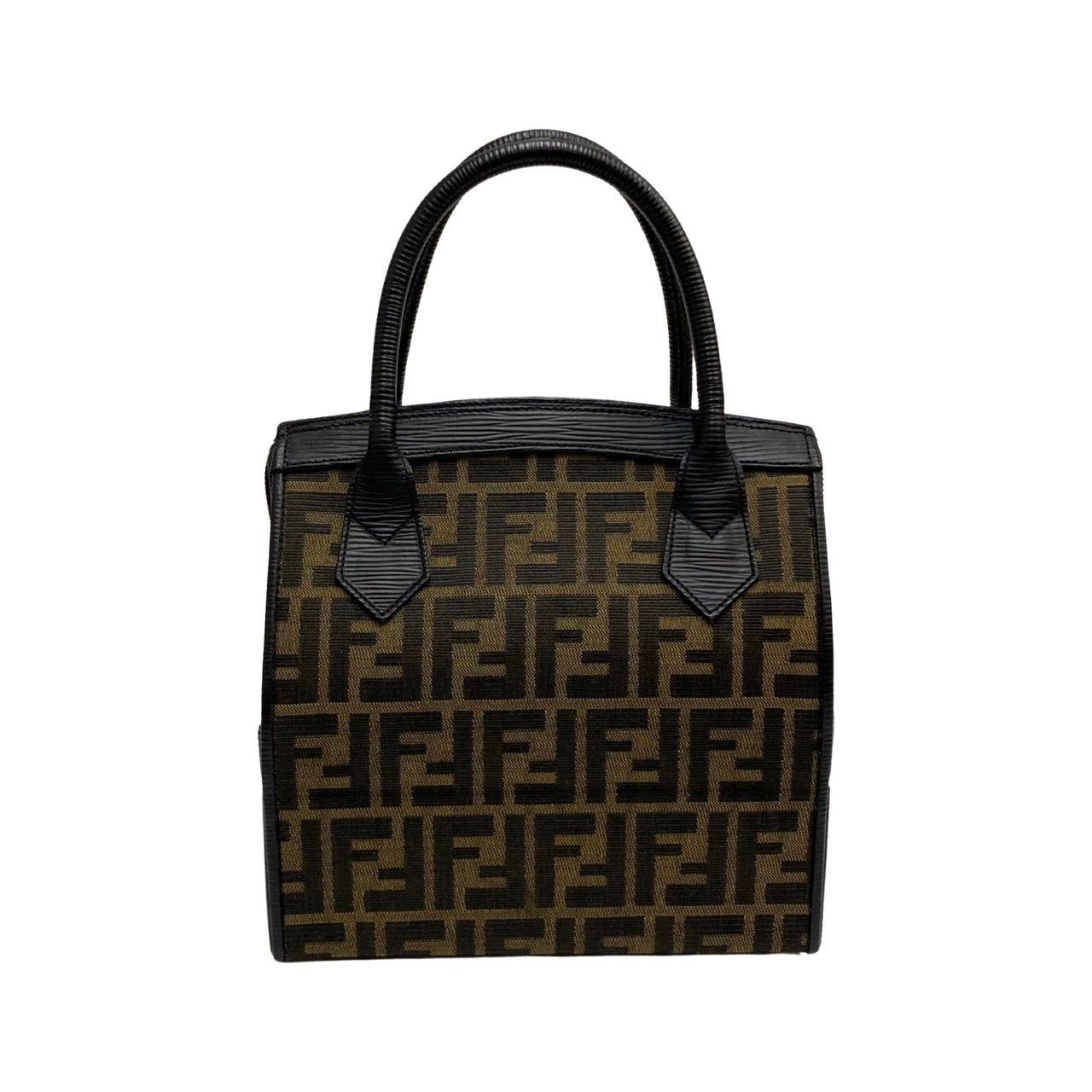 Fendi Zucca FF Logo Leather 2-Way Makeup Pouch Shoulder Bag Black — view 5