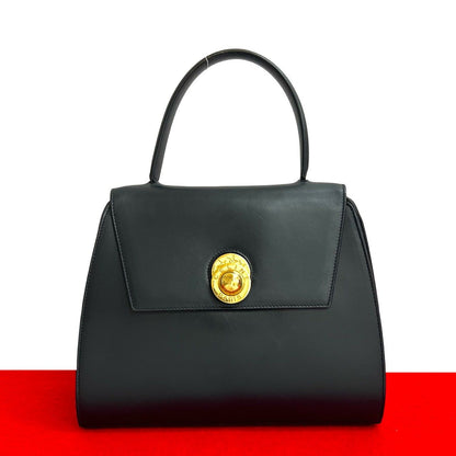 Celine Vintage Star Ball Logo Calf Leather Handbag Mini Tote Navy