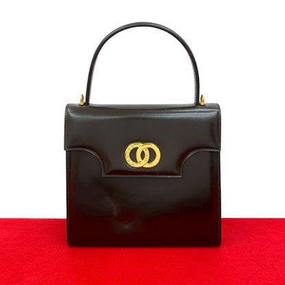 Celine Circle Logo Star Calf Leather Handbag Mini Tote Brown