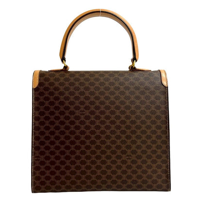 Celine Macadam Blason Triomphe Logo Ring Leather Handbag Mini Tote Brown — view 3