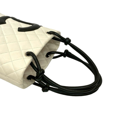 Chanel Card with Cambon Line Small Coco Leather Mini Handbag White Black — view 4