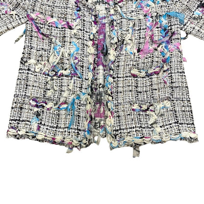 Chanel 07c Cruise Collection CC Logo Pattern Cotton Nylon Jacket 40 White — view 9
