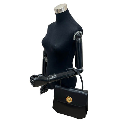Celine Vintage Star Ball Circle Calf Leather Handbag Mini Tote Black — view 2