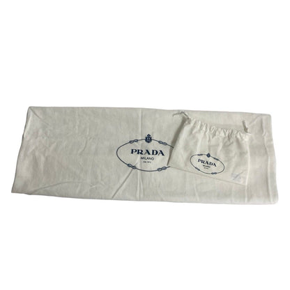 Prada Box Symbol Embroidery Fabric Small 2-Way Shoulder Bag Navy Blue — view 9