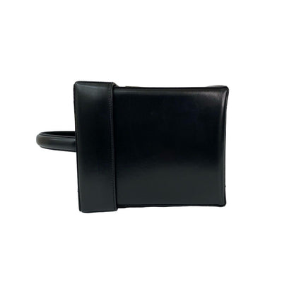 Celine Vintage Carriage Calf Leather Handbag Vanity Bag Makeup Box Black — view 5