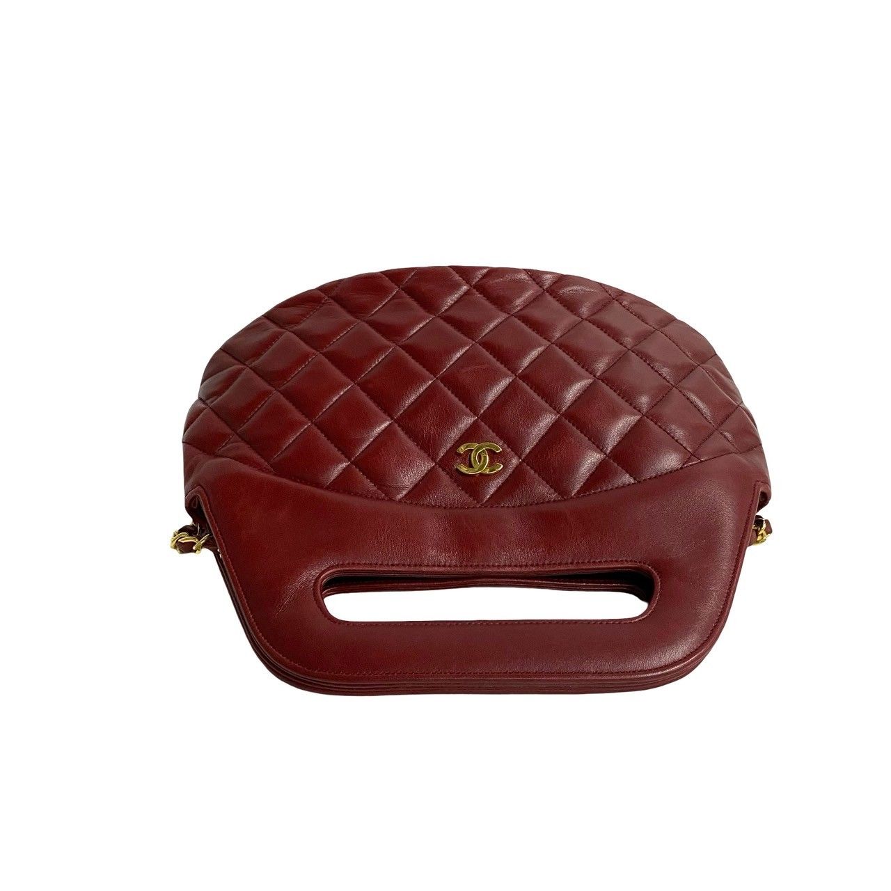 Chanel Card Quilted Coco Lambskin 2-Way Shoulder Bag Red — view 5