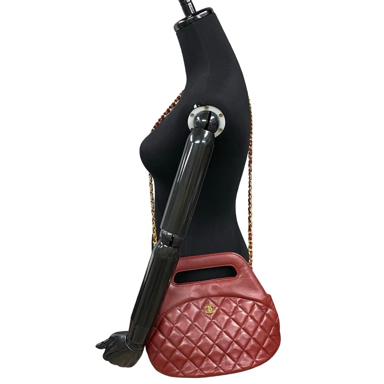 Chanel Card Quilted Coco Lambskin 2-Way Shoulder Bag Red — view 2