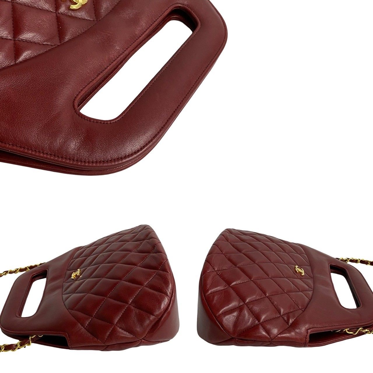 Chanel Card Quilted Coco Lambskin 2-Way Shoulder Bag Red — view 6