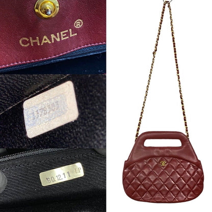 Chanel Card Quilted Coco Lambskin 2-Way Shoulder Bag Red — view 3