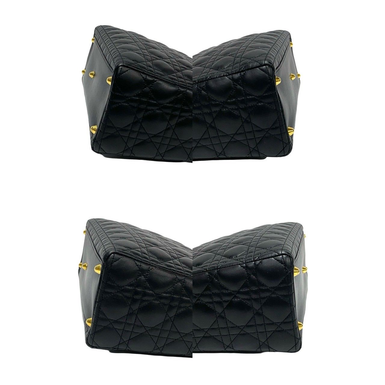 Dior Lady Cannage Stitch Leather Handbag Mini Tote Black — view 7