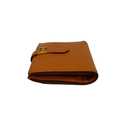 Hermes Bearn Compact Chevre Leather Bifold Wallet Mini Orange — view 5