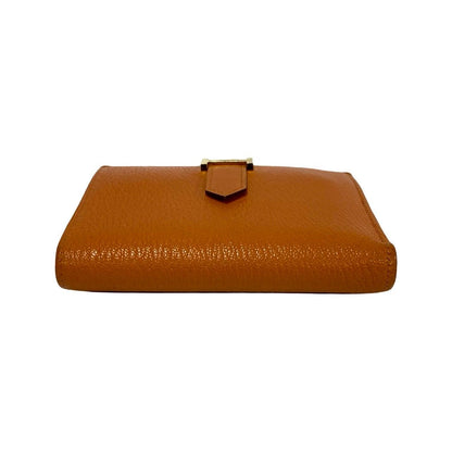 Hermes Bearn Compact Chevre Leather Bifold Wallet Mini Orange — view 7