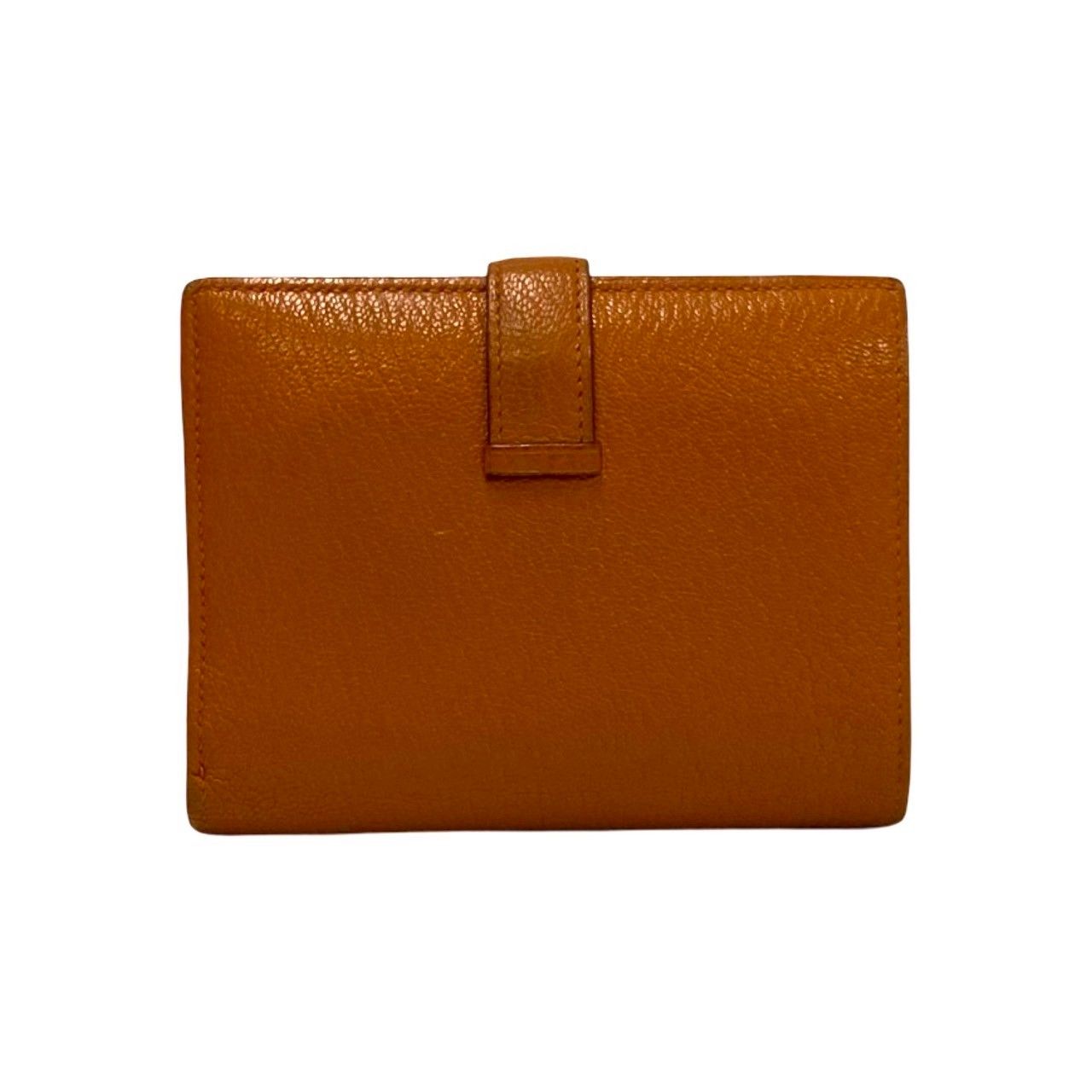 Hermes Bearn Compact Chevre Leather Bifold Wallet Mini Orange — view 3