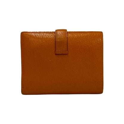 Hermes Bearn Compact Chevre Leather Bifold Wallet Mini Orange — view 3