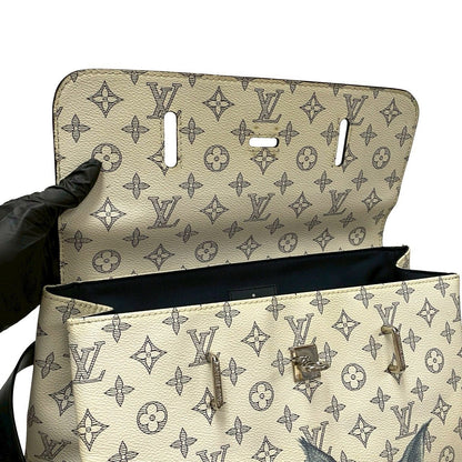 Louis Vuitton Monogram Savanna Steamer Leather Backpack Navy White — view 8