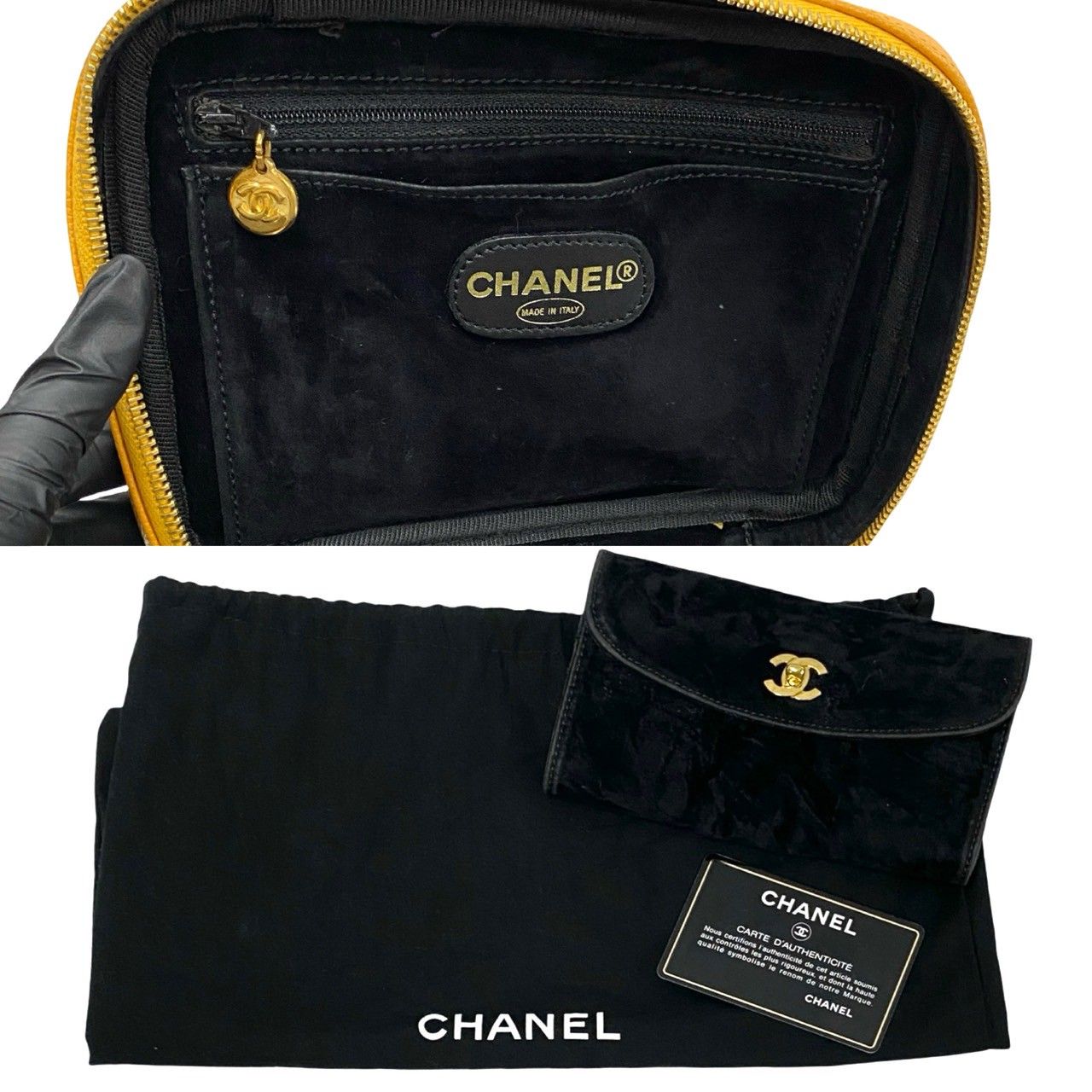 Chanel Card with No 5 Coco Caviar Leather 2-Way Makeup Box Shoulder Bag — view 9