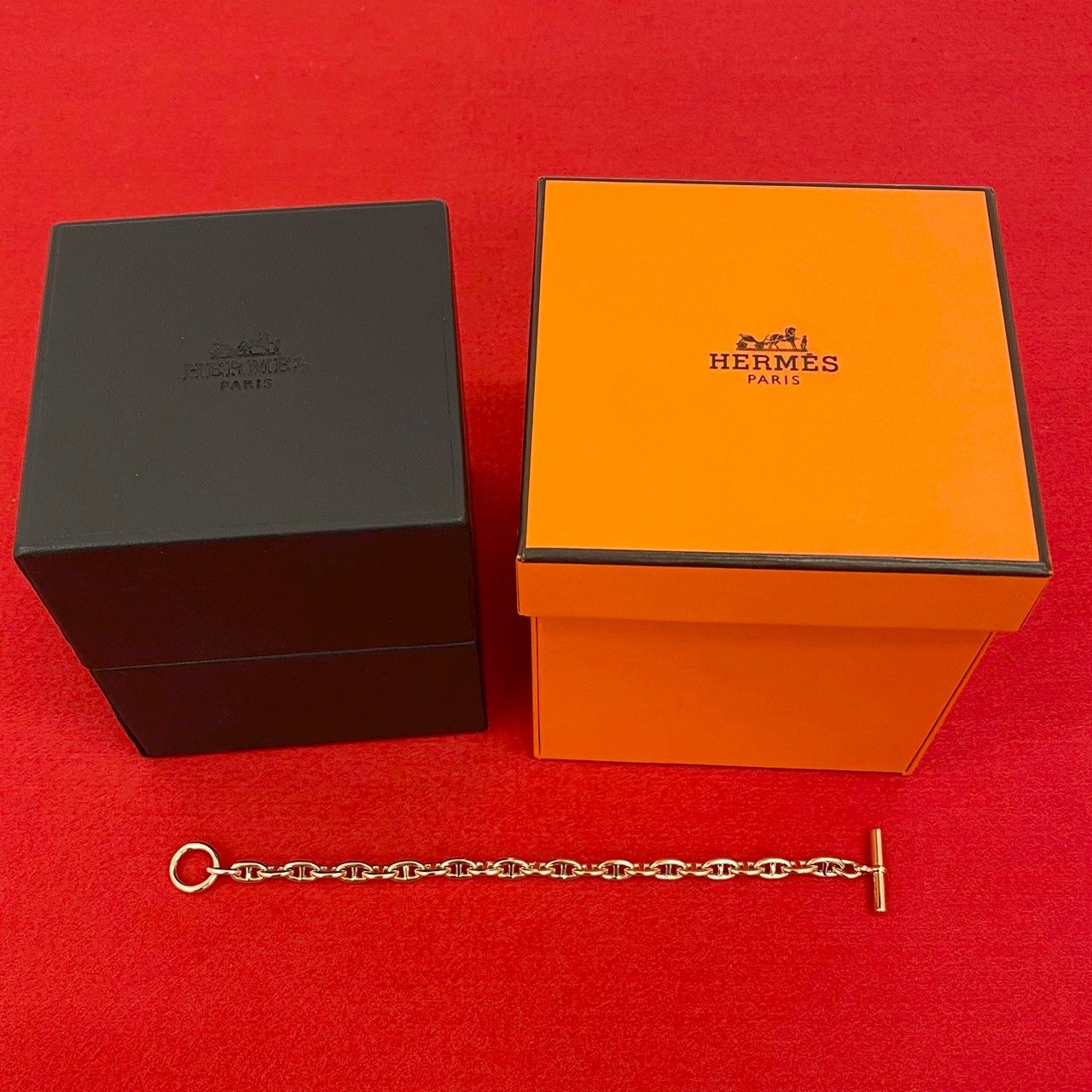 Hermes Chaine D'ancre TPM 24 Pieces Gold Chain Bracelet Bangle