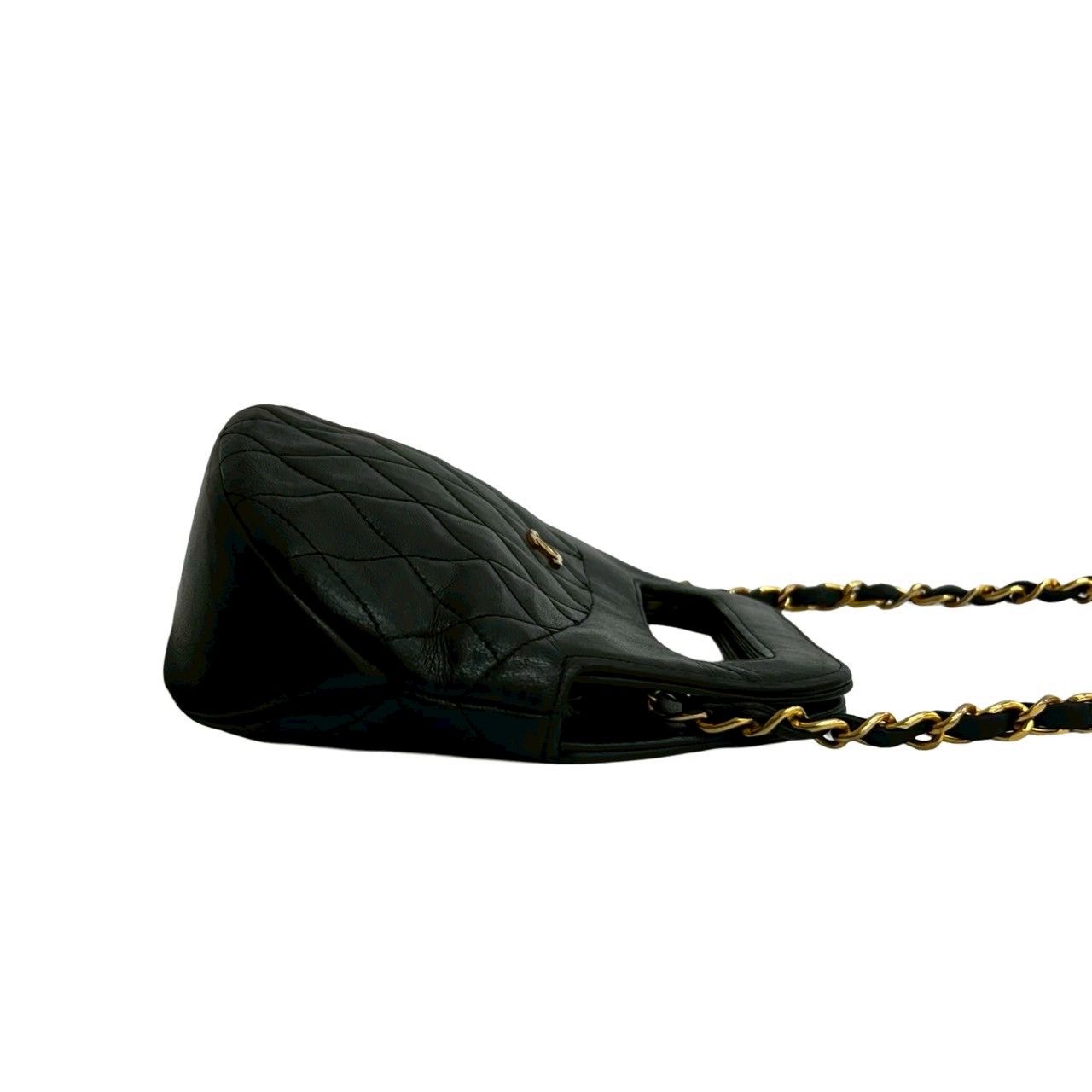 Chanel Vintage Quilted Coco Leather 2-Way Chain Shoulder Bag Black — view 6
