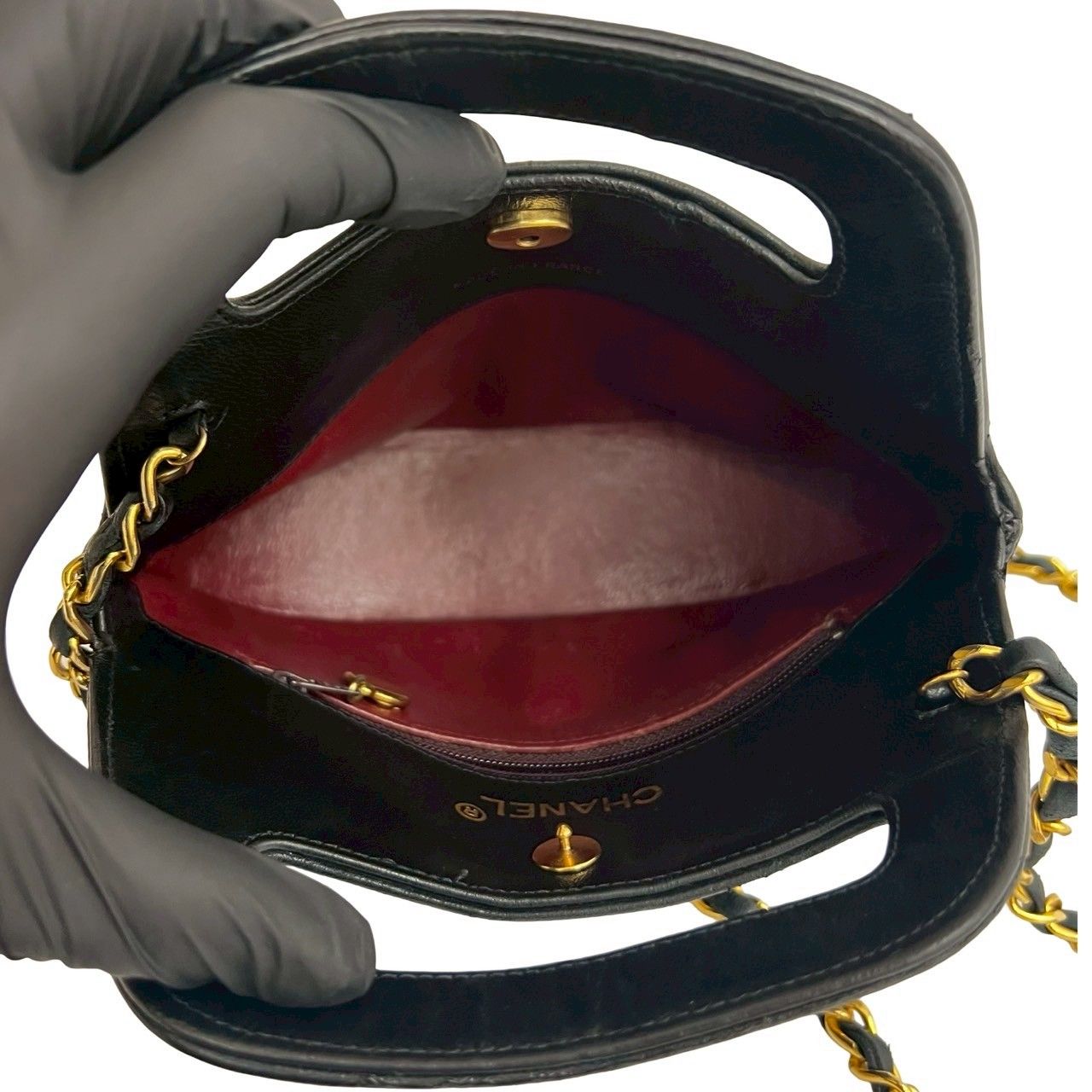 Chanel Vintage Quilted Coco Leather 2-Way Chain Shoulder Bag Black — view 9