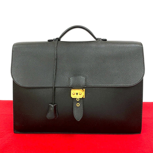 Hermes With Key Sac Adepesh 41 Ardennes Leather Business Bag Document Bag Black