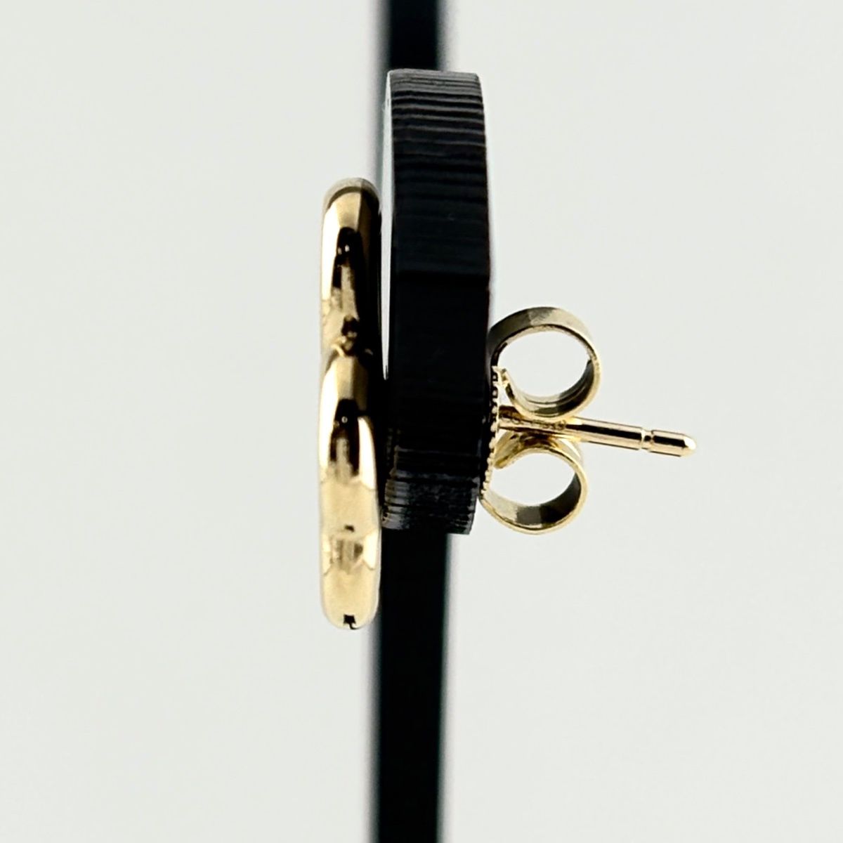 Tiffany & Co Heart Clover Motif Earrings YG Yellow Gold Trifoliate — view 3