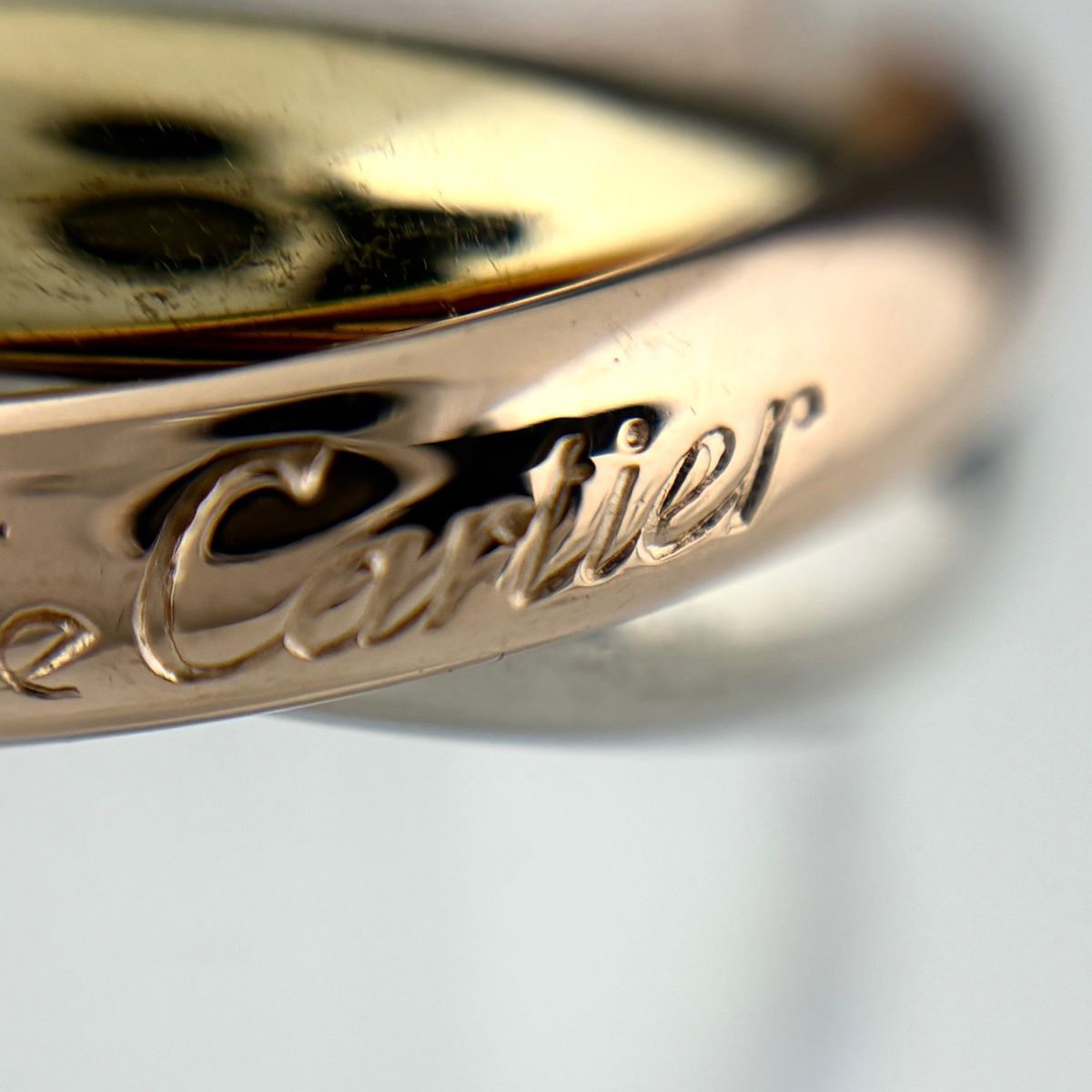 Cartier Trinity Ring YG Yellow Gold PG Pink WG White Three Color — view 8