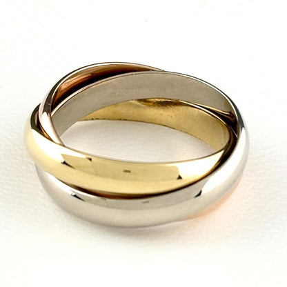 Cartier Trinity Ring YG Yellow Gold PG Pink WG White Three Color — view 3