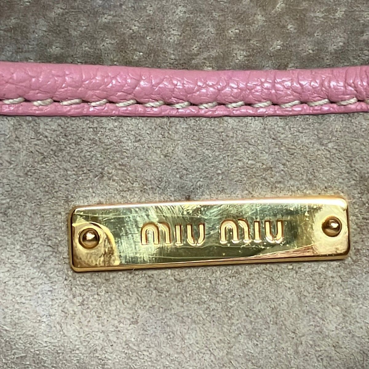 Miu Miu Handbag Madras Pink 2-Way — view 9