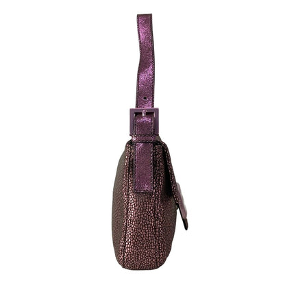 Fendi Handbag Mamma Bucket Pink Dark Brown Baguette Lame — view 2