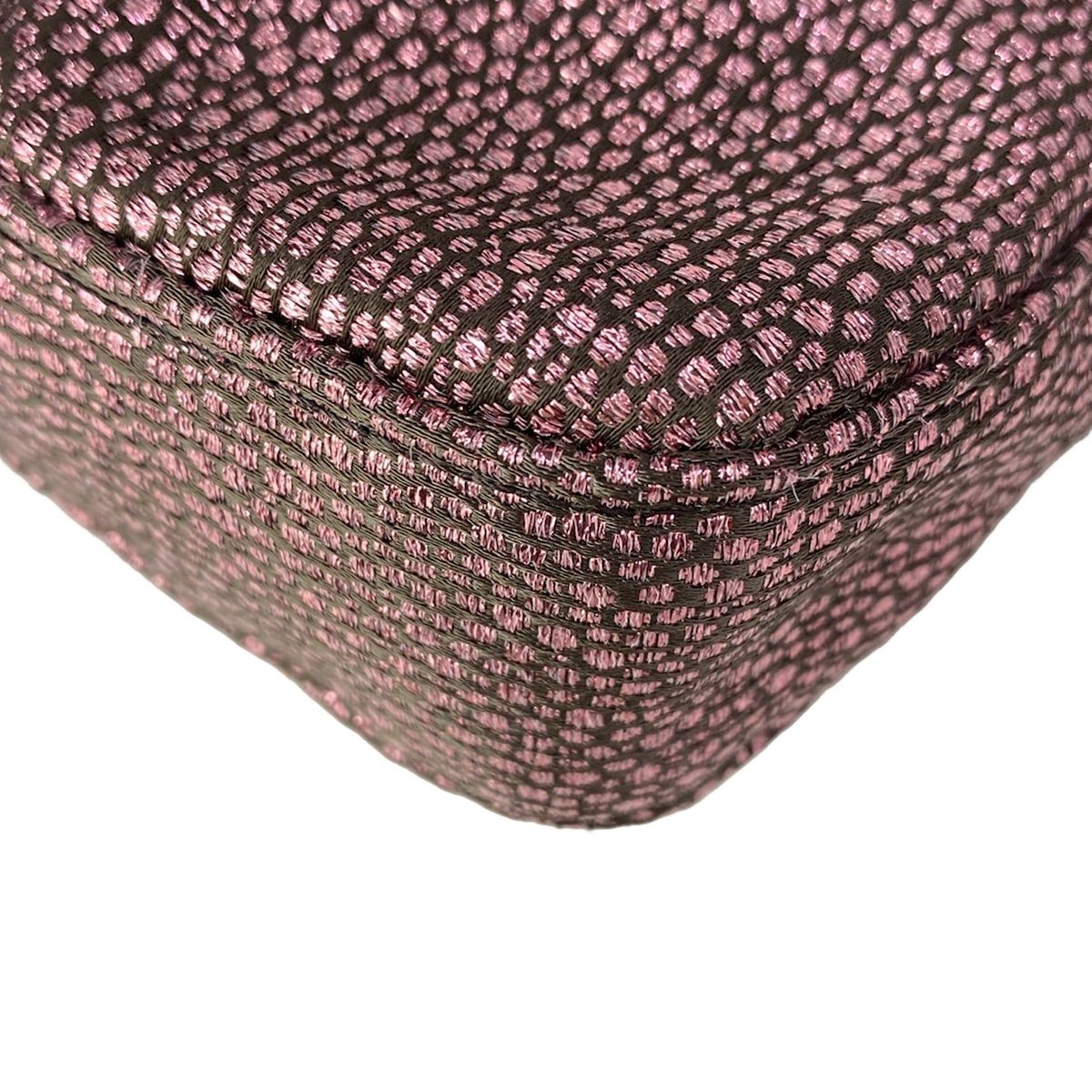 Fendi Handbag Mamma Bucket Pink Dark Brown Baguette Lame — view 7
