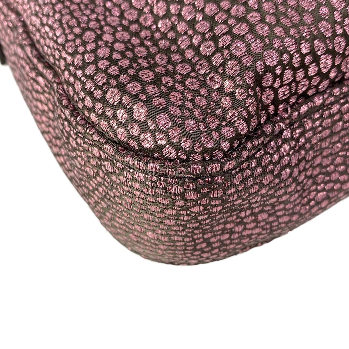 Fendi Handbag Mamma Bucket Pink Dark Brown Baguette Lame — view 6