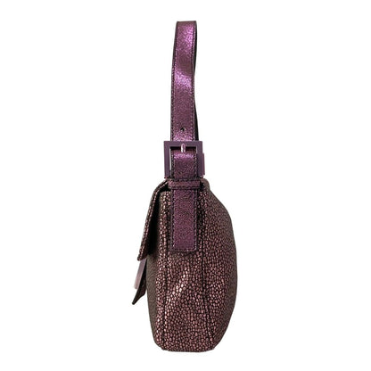 Fendi Handbag Mamma Bucket Pink Dark Brown Baguette Lame — view 4