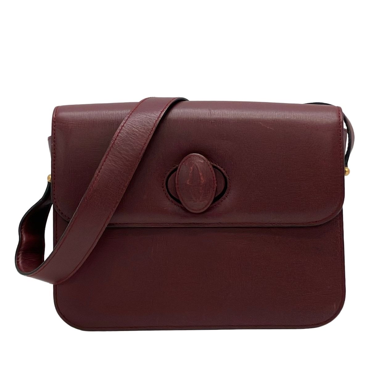 Cartier Shoulder Bag Must Have Line Bordeaux Turnlock Leather
