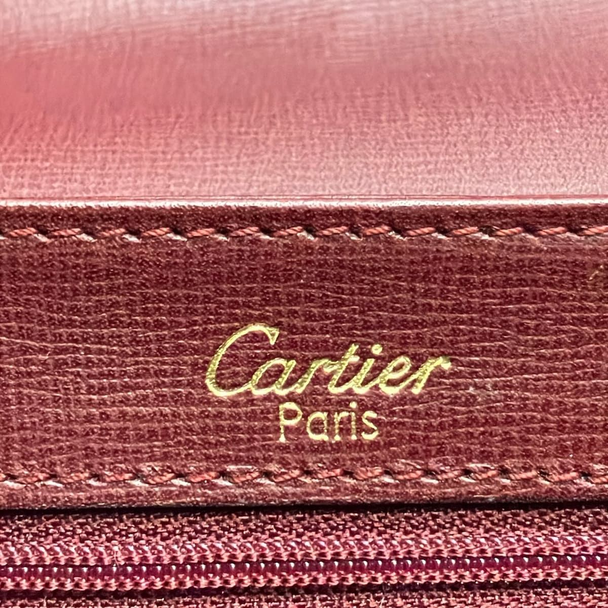 Cartier Shoulder Bag Must Have Line Bordeaux Turnlock Leather — view 8