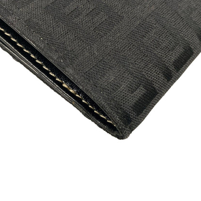 Fendi Bifold Wallet Zucca Pattern Khaki Black Leather — view 7
