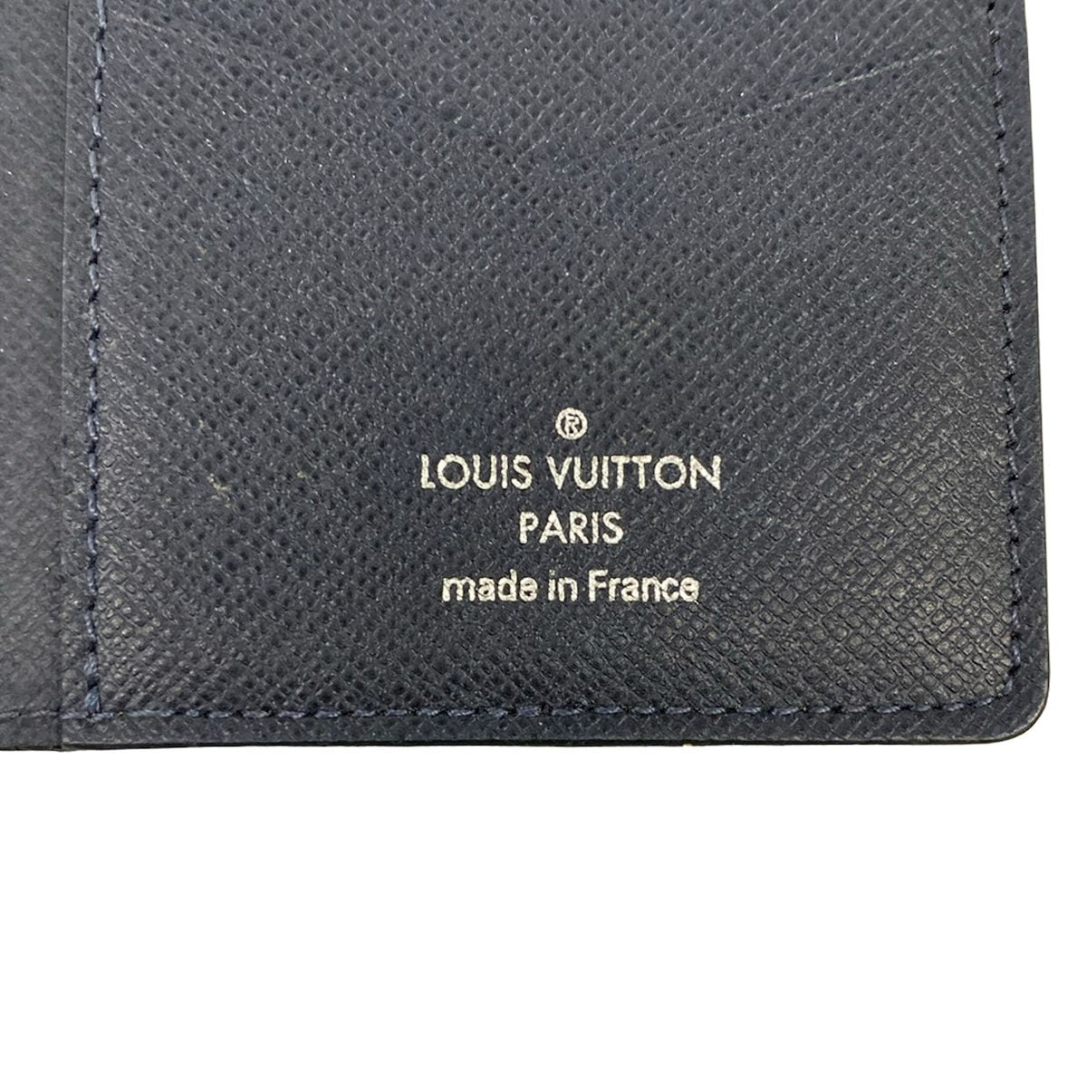 Louis Vuitton Card Case Taiga Organizer de Poche Blue Marine Leather Cowhide — view 4