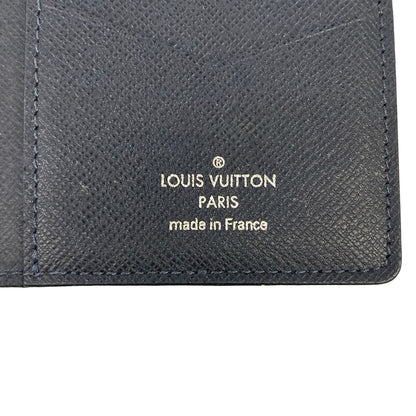 Louis Vuitton Card Case Taiga Organizer de Poche Blue Marine Leather Cowhide — view 4