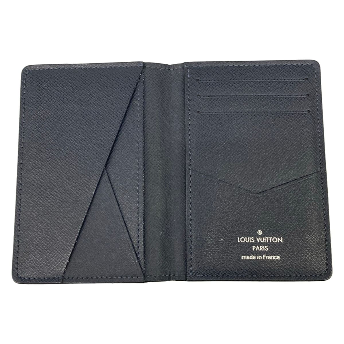 Louis Vuitton Card Case Taiga Organizer de Poche Blue Marine Leather Cowhide — view 3