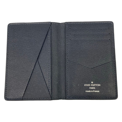 Louis Vuitton Card Case Taiga Organizer de Poche Blue Marine Leather Cowhide — view 3