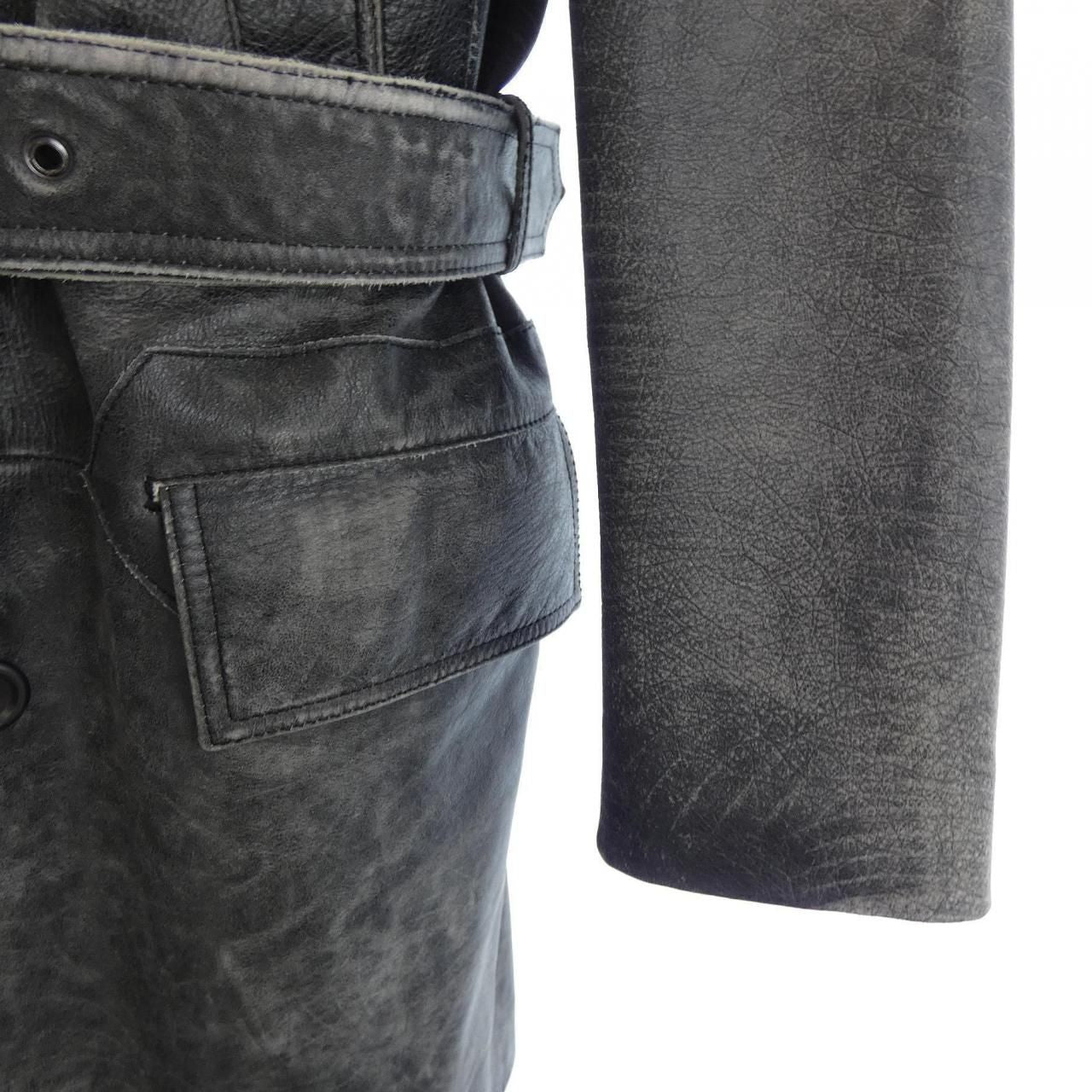 Dolce & Gabbana Fulpp Leather Coat — view 6