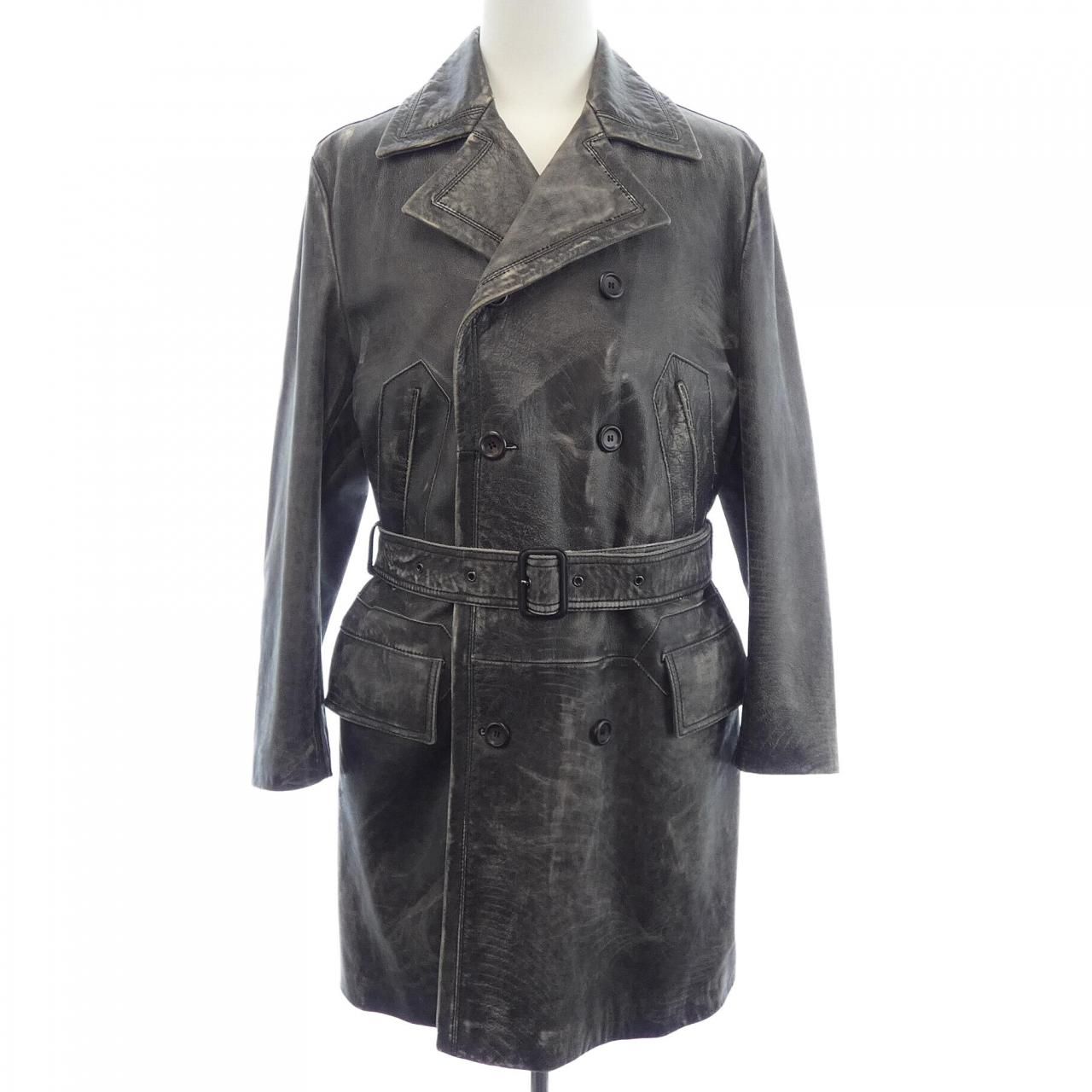 Dolce & Gabbana Fulpp Leather Coat