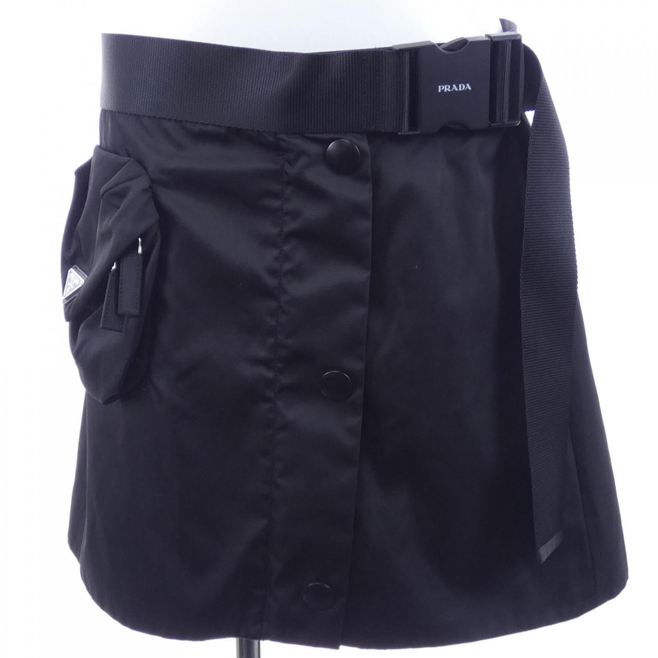 Prada Triangle Logo Skirt