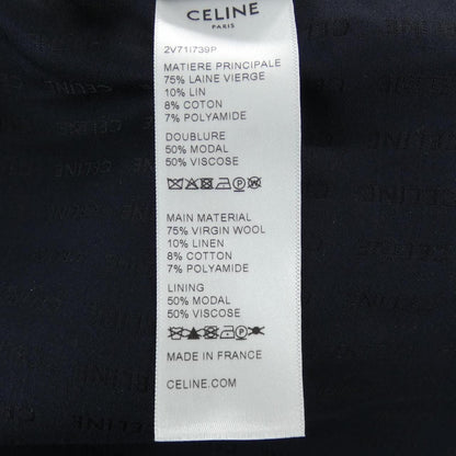 Celine Collarless Jacket Navy — view 3