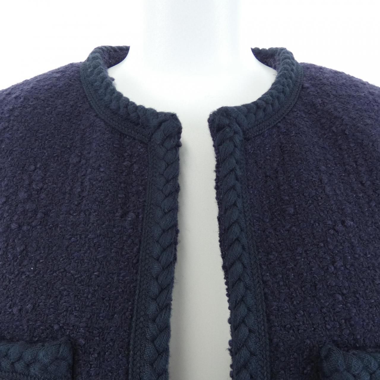 Celine Collarless Jacket Navy — view 5