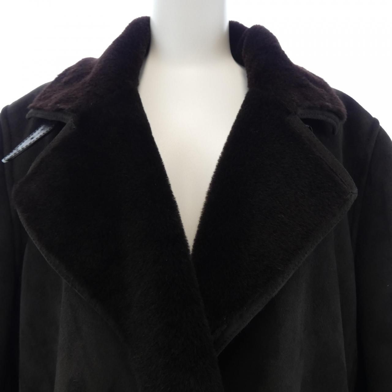 Loewe Shearling Coat Brown — view 6