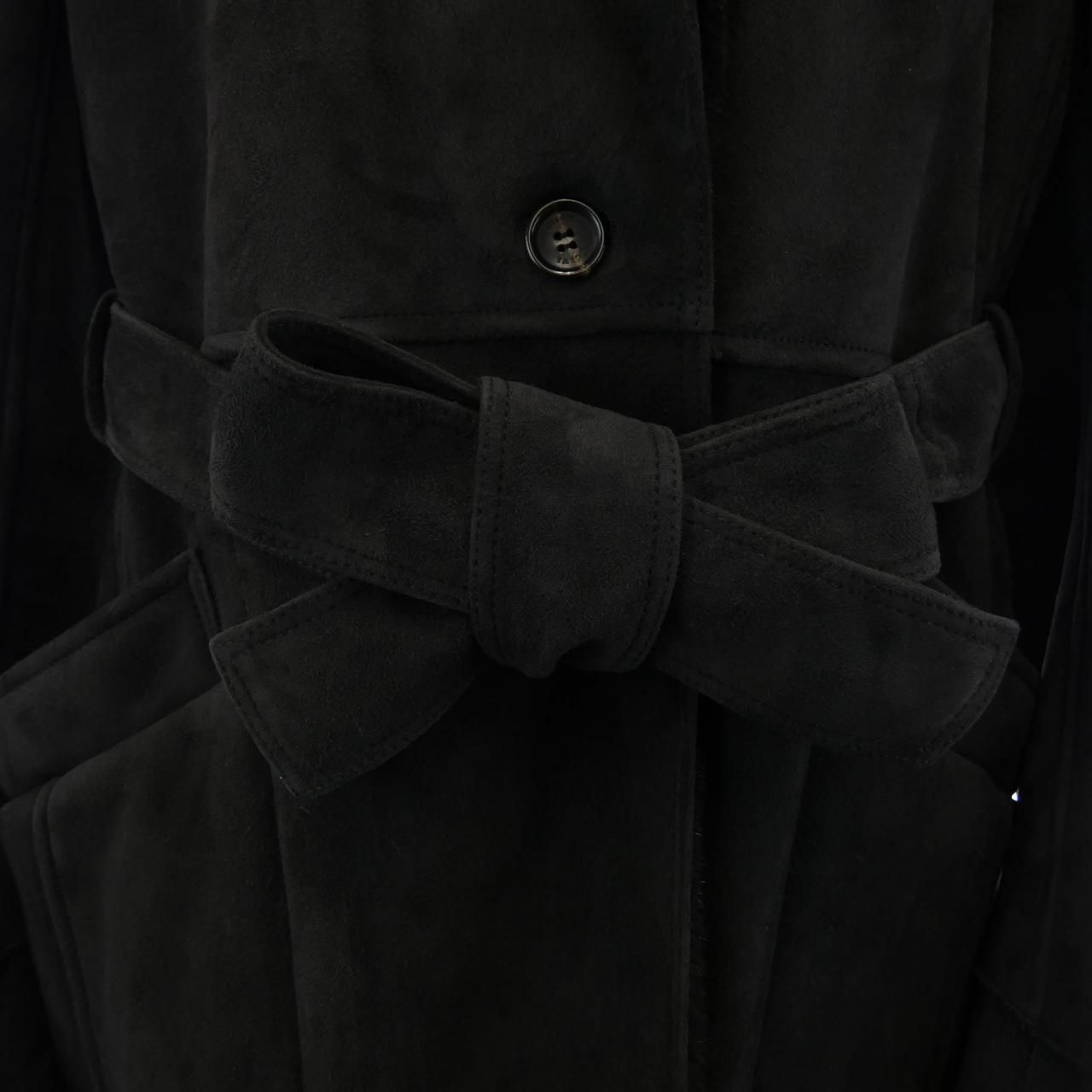 Loewe Shearling Coat Brown — view 8