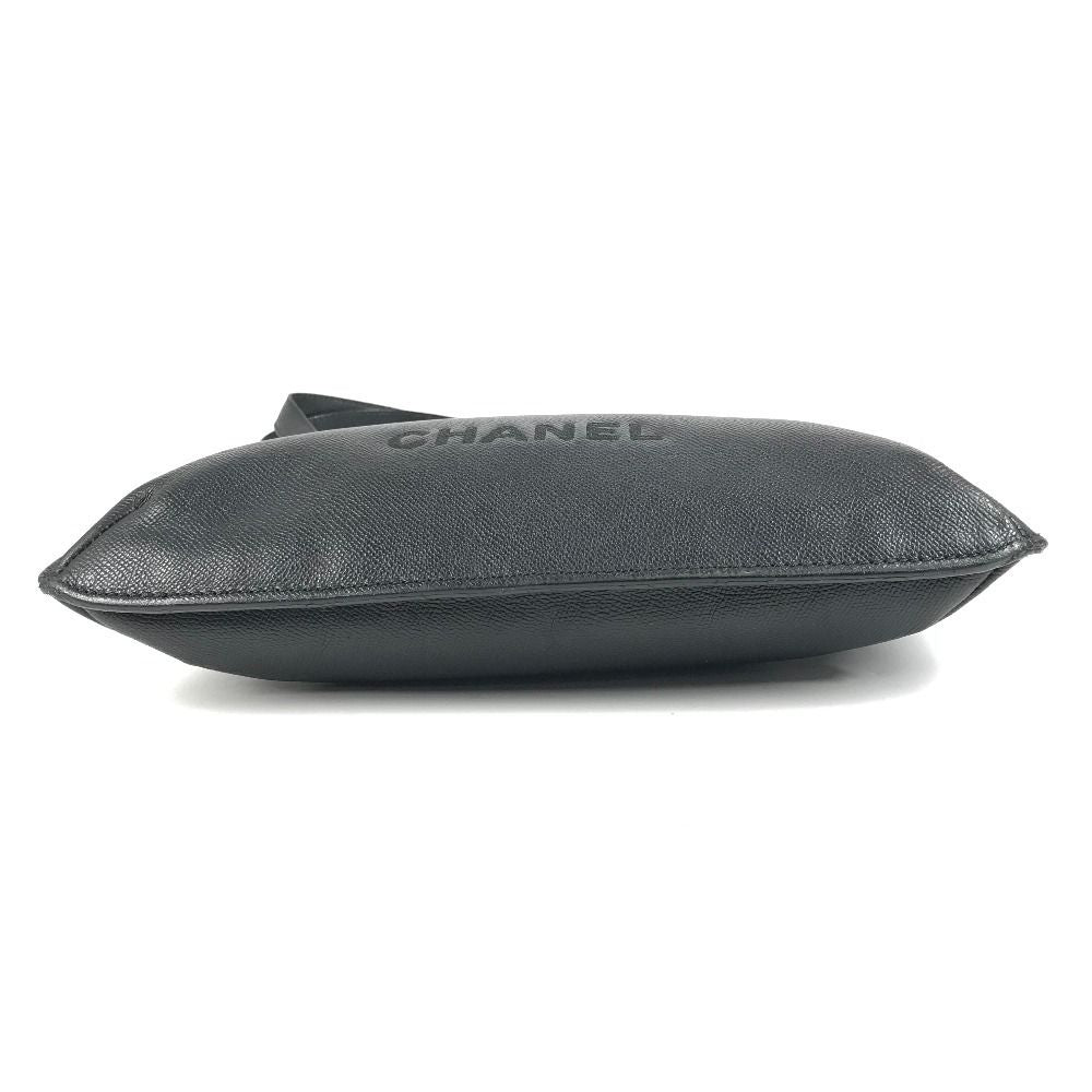 Chanel Tote Logo Caviar Leather Black — view 5