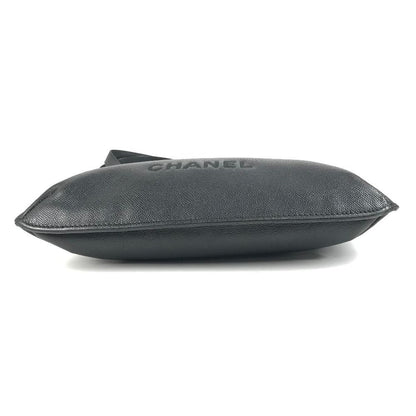 Chanel Tote Logo Caviar Leather Black — view 5