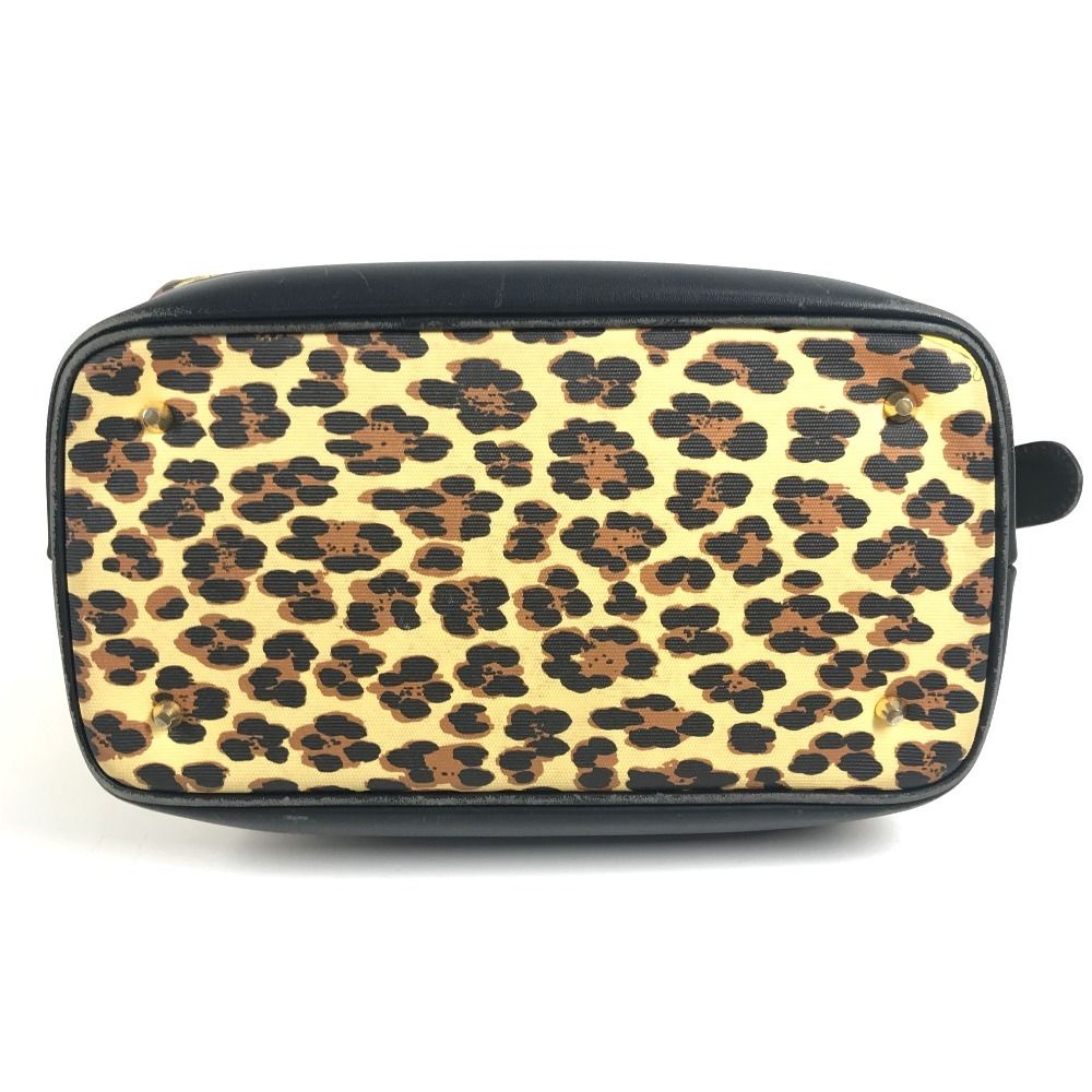 Versace Handbag Leopard Vanity Bag Leather Yellow — view 5