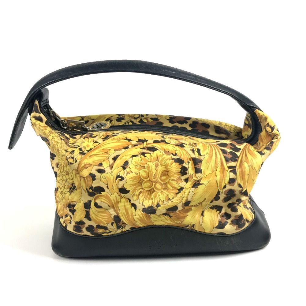 Versace Handbag Leopard Vanity Bag Leather Yellow — view 2